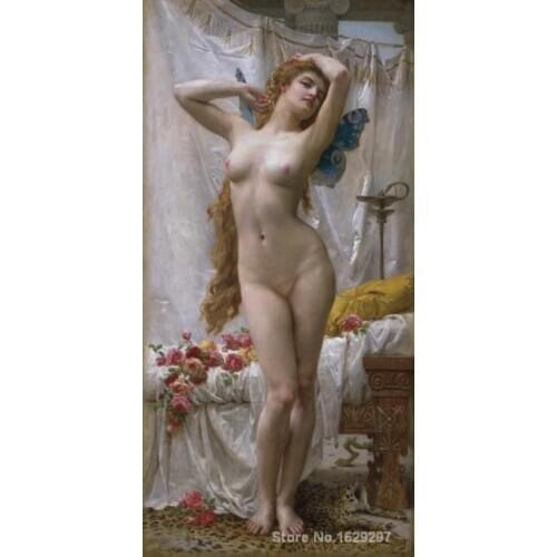 Portrait Woman painting Guillaume Seignac The Awakening of Psyche handmade High quality