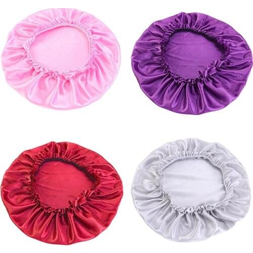 1pc Adults Satin Solid Sleeping Hat Night Sleep Cap Hair Care Bonnet Nightcap For Women Men Cap Supplies