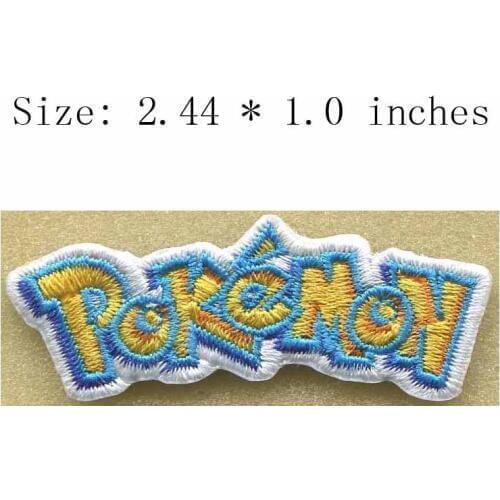 POKEMON lettering 2.44"wide embroidery patch for iron on clothes/trainer/Pet Raising
