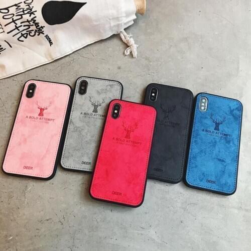 Silicone Case For Oppo K3 V15 F11 Pro Case Shockproof Soft For Oppo A9 A7 Remo IQOO F7 Cloth Texture Embossed Deer Phone Case