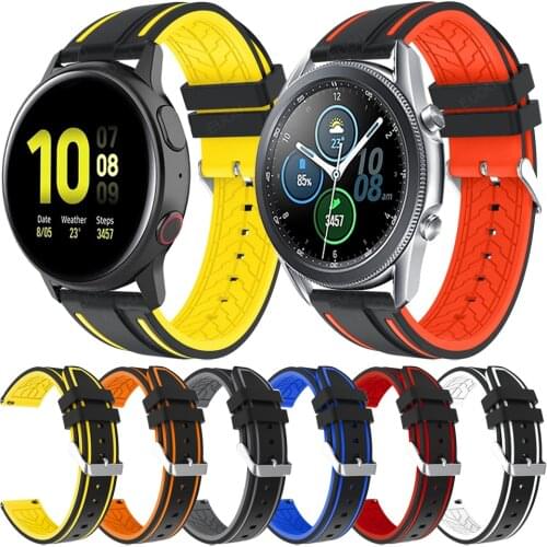 Silicone Wristband For Samsung Galaxy Watch 3 45mm 41mm Band Watchband Galaxy Watch 46mm 42mm/Active 2 44mm 40mm/S3 Rubber Strap