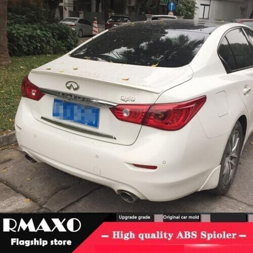 For Infiniti Q50 Spoiler 2014-2015 Q50 YC Spoiler High Quality ABS Material Car Rear Wing Primer Color Rear Spoiler