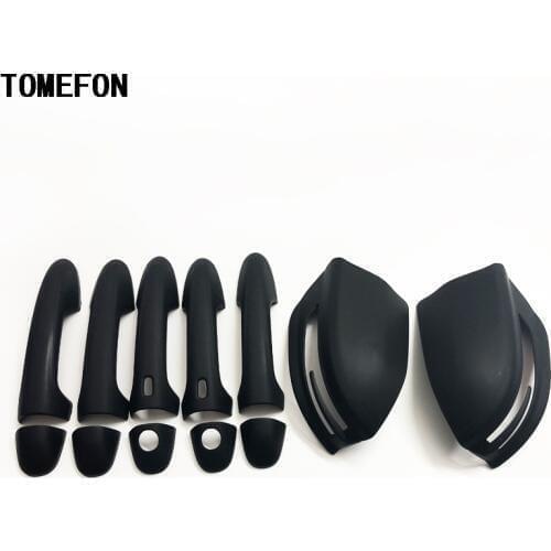 TOMEFON For TOYOTA HILUX REVO 2015 2016 2017 ABS Black Door Handle Rear View Mirror Trim Cover Auto Exterior Styling