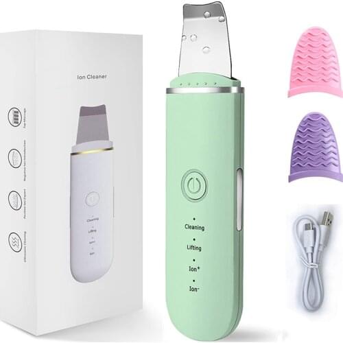 Ultrasonic Skin Scrubber Electric Vibration Deep Face Cleaning Peeling Shovel Facial Pore Cleaner Lifting Massager Beauty Device
