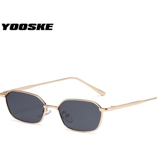 YOOSKE Brand Polygon Sunglasses Women Men Vintage Small Frame Sun Glasses Male Black Red Eyewear Ladies Sexy Style Shades UV400