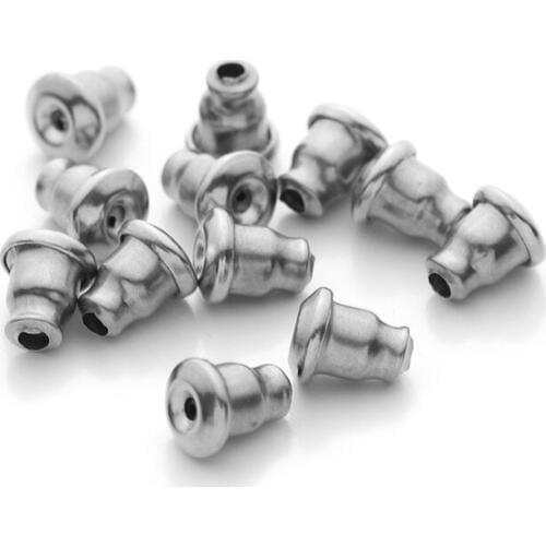 50pcs/lot 4.8*5.8mm Stainless Steel earring backs stopper diy earrings accessori es for jewelry making Ear Nuts Post Stopper