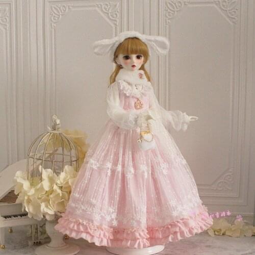 1/6 1/4 1/3 Scale Female Clothes Accessories Rabbit Dress Retro Lolita Dress for BJD SD PH TBL Action Figure Body Model