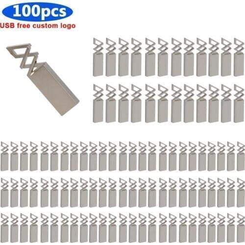 100pcs/lot free logo pendrive USB2.0 128gb 64gb 16gb 8gb 4gb usb memory stick 32GB pen drive usb metal flash cle usb flash drive