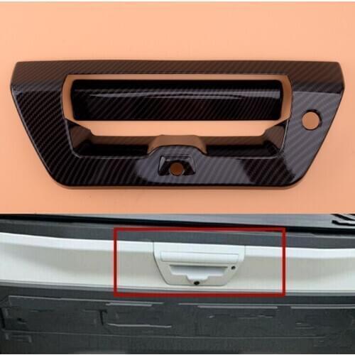 2pcs/Set Black Carbon Fiber Print Tailgate Door Handle Bowl Decor Cover Trim fit for Ford F150 2015 2016 2017 2018 2019 2020