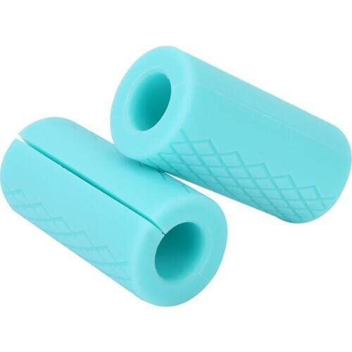 2Pcs Dumbbell Fat Barbell Grips Bar Handle Pull Up Weightlifting Support Silicon Anti-Slip Sports Protect Pad For Body Building
