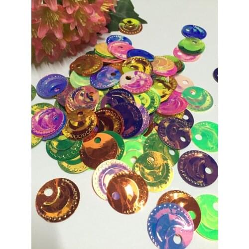 200pcs Large Round Sequins 21mm PVC Flat With 1 Big Hole Garment Decoration Clothing Sewing Designer Crafts Mix Colors