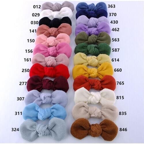 24 PCS Baby Girls Kids Corduroy Hair Bows Fully Lined Alligator Clips Barrettes Nylon Headband Soft hair band Accessories