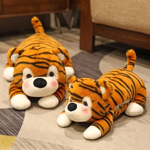 45/60cm Soft Cute Multifunctional Crouching Tiger Plush Toys Stuffed Lovely Animals Pillow Doll For Girls Kids Birthday Gifts
