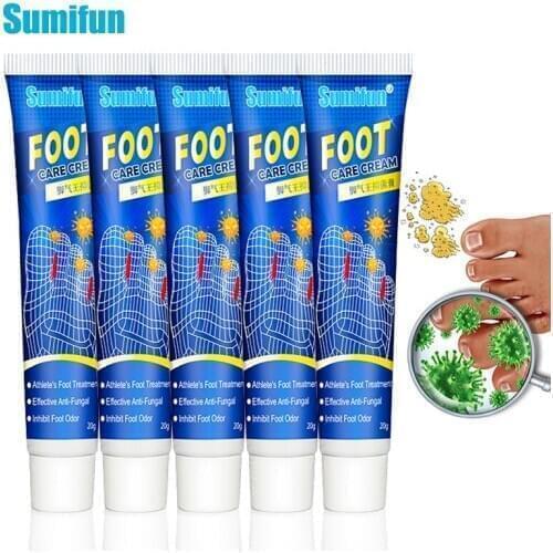 Sumifun New 5pcs Foot Beriberi Cream Anti Fungal Plaster Itch Odor Peeling Blister Corn Chinese Herbal Antibacterial Ointment
