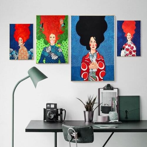 Abstract Girl Hair Flower Bird Wall Art Canvas Painting Nordic Posters And Prints Vintage Wall Pictures For Living Room Decor