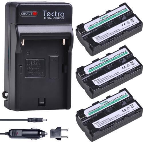 Tectra 3Pcs 2600mAh NP-F550 NP-F570 Battery for Sony CCD-SC55 CCD-TRV81 CCD-TRV90 NPF570 NP F550 Battery+Digital Charger+US Plug