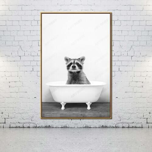 Artcozy Oil Canvas Painting raccoon For Home Decoration Wall Art