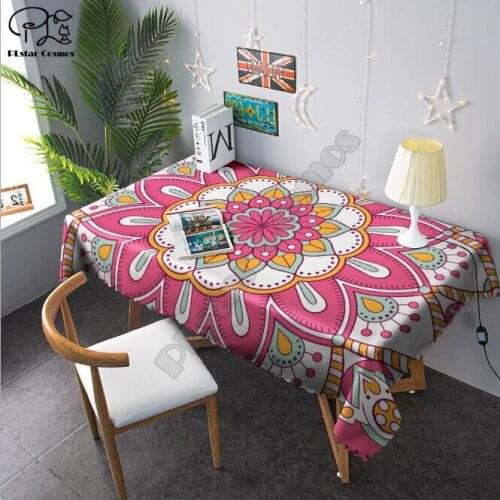 Bohemia Flowers Tablecloth 3D printed Square/Rectangular Dust-proof Table Cover For Party Home Decor TV Covers