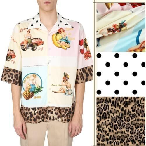 Custom printed stretch satin polyester fabric cloth 145 cm width soft clothing shirt dress fabric custom production wholesale