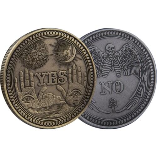 Bronze/Silver Yes No Commemorative Coin Gothic Prediction Decision Challenge Coins Death Angel Souvenir Gifts Dropshipping