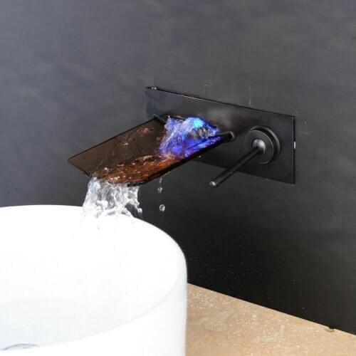 Black fashion mixed water can be customized to fit into the wall waterfall faucet