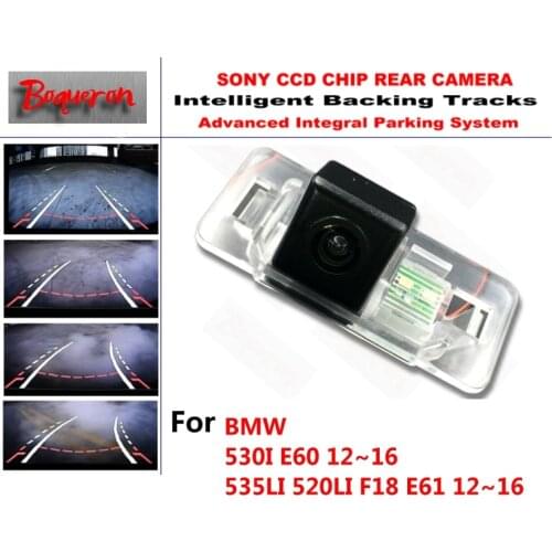 For BMW 530I E60 535LI 520LI F18 E61 12~16 CCD Car Backup Rear View Parking Camera Intelligent Tracks Dynamic Guidance Camera