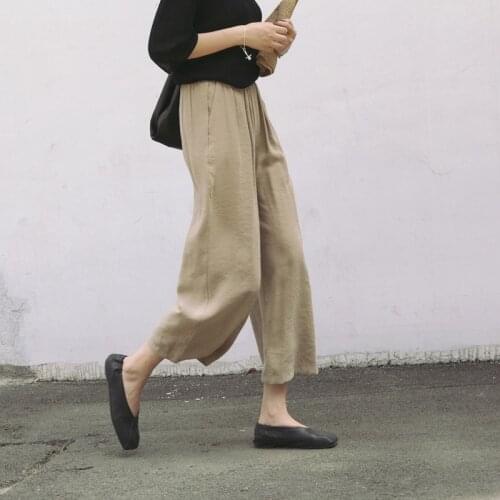 Womens large size slightly spring wide leg pants 0421