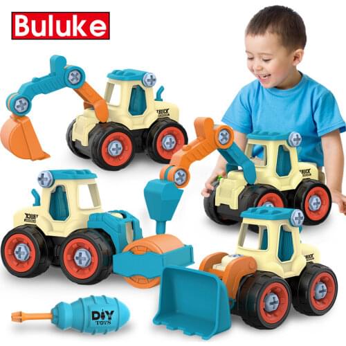 Nut Disassembly Engineering Truck Building Blocks Bulldozer Kids Screw Boys Creative Tool Education Toys Car Model For Boy