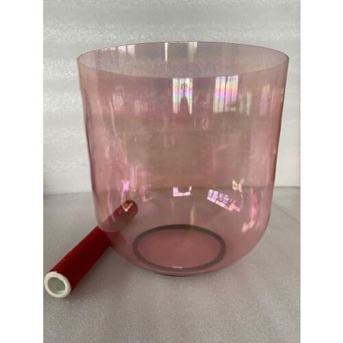 Crystal singing bowl 3rd octave "C" note red magic clear color, 432Hz Root chakra for sound healing