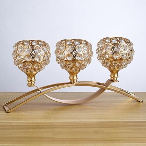 Crystal Candle Holder with 3 Arms, Table Decorative Centerpieces for Living Room Home Decoration