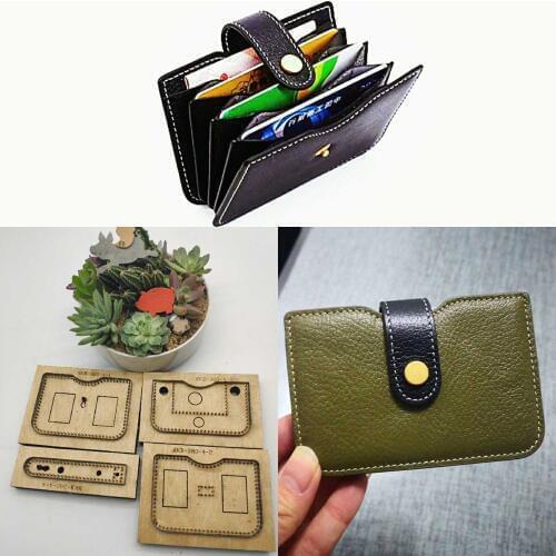 Leather craft template multi layer card holder wallet die cutting knife mould leather hole punches tool set deri el aletleri