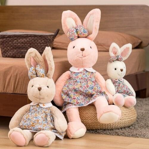 60cm Cute Rabbit Plush Toy Stuffed Animal Soft Plushie Kawaii Rabbit with Skirt Accompany Doll Toys for Kids Girls Birthday Gift