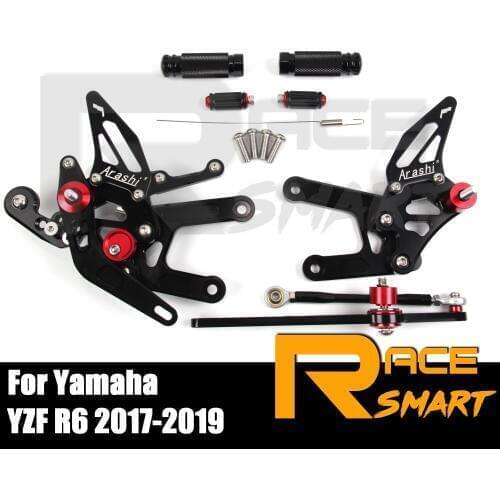 Motorcycle CNC Adjustable Rearset For YAMAHA YZF R6 2017 - 2020 2018 2019 Footpegs Footrest Foot Rest Pegs Pedal Rear sets