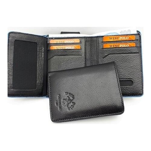Polo West Genuine Leather Men 'S Wallet, Small Dİk Model