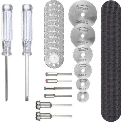 45pcs Mini Circular Saw Blade Cutting Disc Set Grinding Wheel Disc Cut-Off Wheels Cutting Discs for Rotary Tool