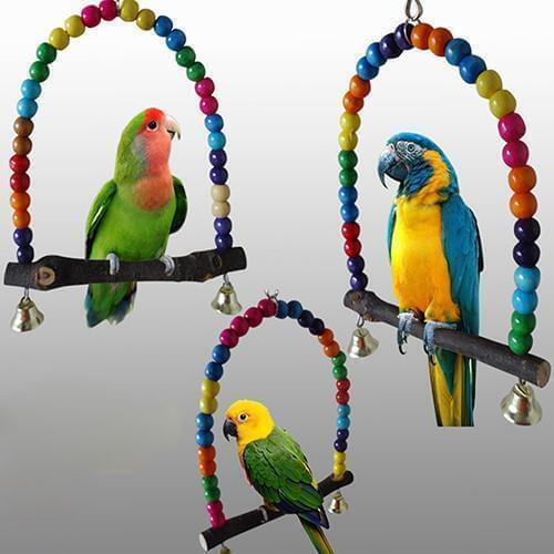 New Colorful Interesting Bird Toy Parrot Swing Cage Stand Frame Cockatiel Budgie Hanging Hammock Bird Supplies