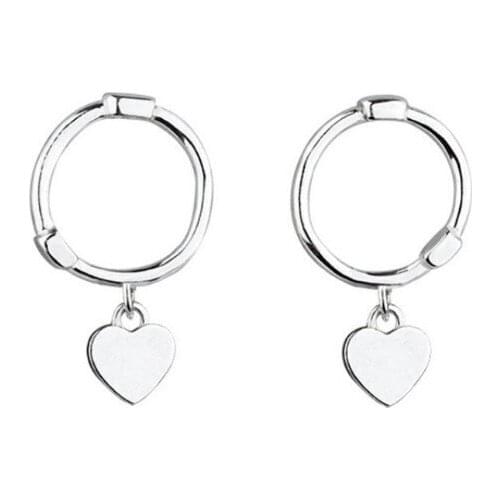 New Arrival Heart 925 Sterling Silver Ladies`stud earrings jewelry birthday gift wholesale anti-allergic women