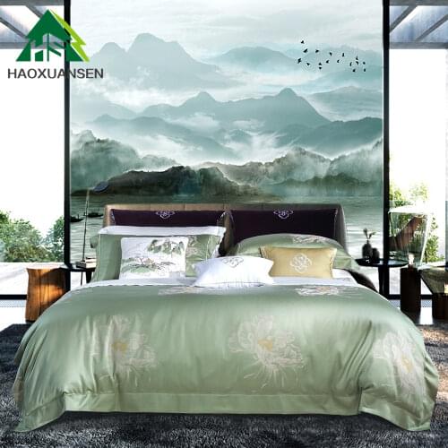 Noble Chrysanthemum Design 4Pieces Yarn Dyed Jacquard Bedding Sets BedLinen Queen King Size Duvet Cover Pillowcase Bedsheet