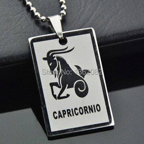 SENHUA! Fashion Jewelry Men Womens Zodiac Amulet Stainless Steel 12 Constellations Pendant Dog Tag Necklace Gift MN252