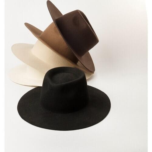 202007-hh8165 superior quality soft wool formal solid fedoras hat men women leisure panama jazz hat