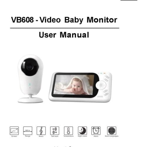 Smart VB608 Video Baby Monitor 2.4G Wireless 4.3 Inch LCD 2 Way Audio Talk Night Vision Surveillance Security Camera Babysitter