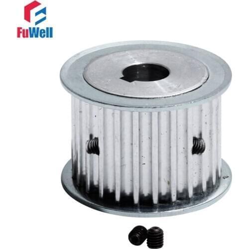 Timing Pulley HTD 5M-24T With Keyway 27mm Width Toothed Belt Pulley 8/10/12//14/15/19/20mm Bore 24Teeth Synchronous Pulley