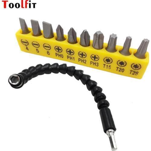 10pcs Precision Torx Screwdriver Bits Hex Socket Electric Screwdriver Head kit Holder Tool With 300mm Extender Repair Tools