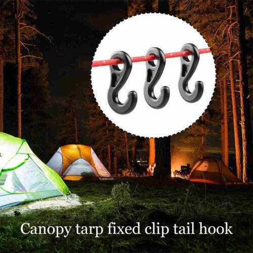 10 Pieces of Outdoor Camping Camping Lamp Hook Canopy Tarp Fixed Clip Tail Hook Tent Fixed Suspension Tool Accessories