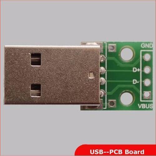 100pcs MICRO USB 2.0 Male Plug to DIP 4P Adapter Connector 2.54mm Welded PCB Converter Pinboard for Cellphone Data Line