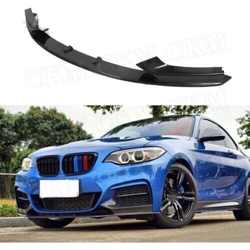 Carbon Fiber / FRP Black Front Bumper Lip Spoiler Splitters MP Style For BMW 2 Series F22 F23 M Sport Coupe 2014 - 2017