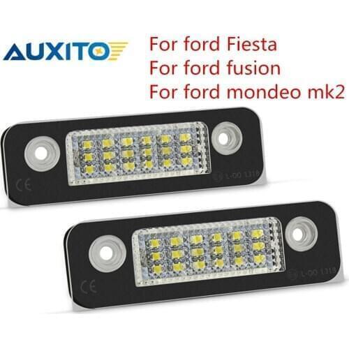 2Pcs 6000K White Super Bright Canbus LED Number License Plate Light Lamp for Ford Fiesta Fusion Mondeo MK2 Car Accessories