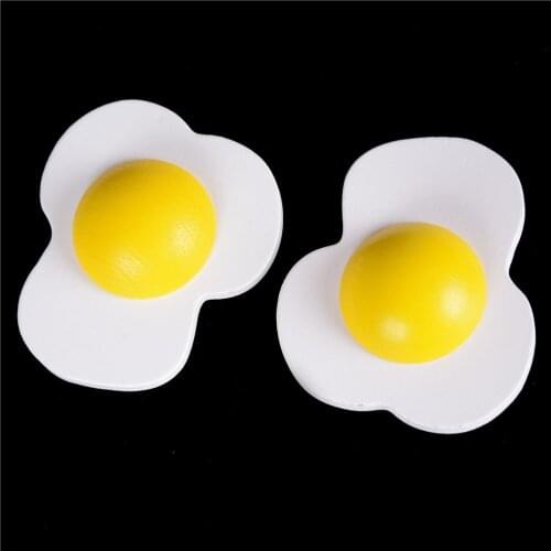 2Pcs Developmental Fun Kitchen Food Wooden Magnetic Omelette Egg Yolk Pretend Role Play Children Toy