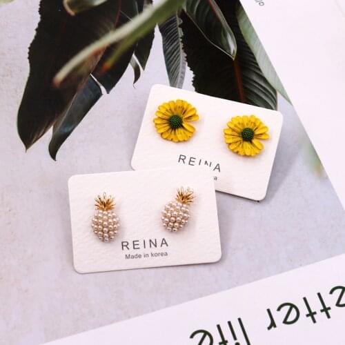 2021 New Fashion Korean Earring Jewelry Esr Stud Packing Card 100 pcs/lot REINA White Earring Gift Package for Women Wholesale