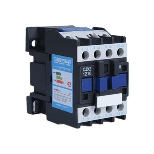 3 Phase Motor Magnetic Contactor Relay 12A 3P 3 Pole 1NO AC 24V 110V 220 Volts 380V Coil CJX2-1210 35mm Din Rail Mounting